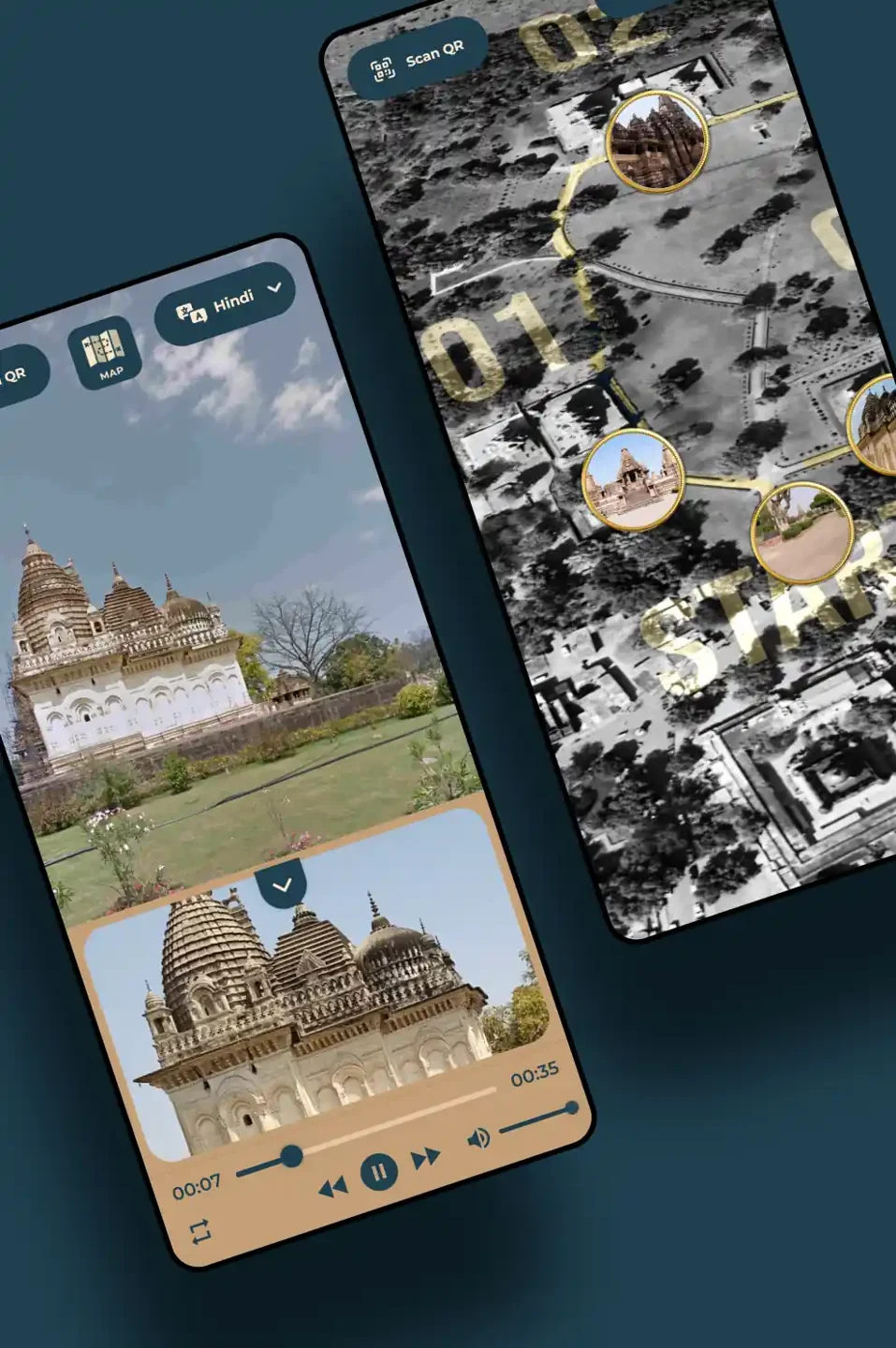 Published interface screens from the original Khajuraho browser tour